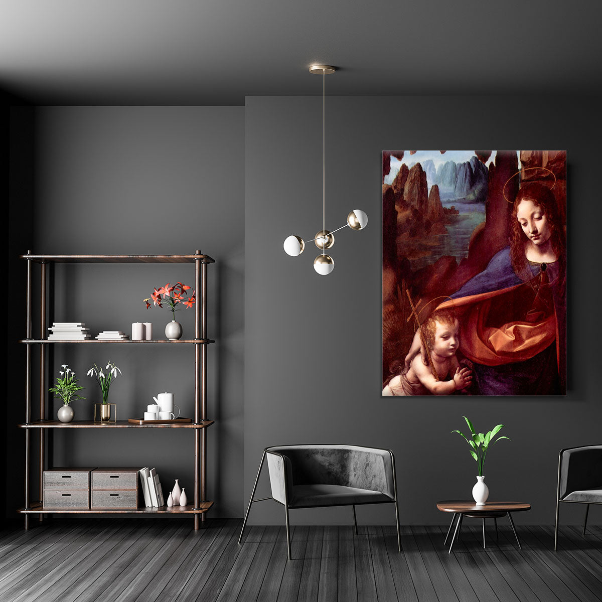 Madonna in the rock cave Detail by Da Vinci Canvas Print or Poster - Canvas Art Rocks - 5