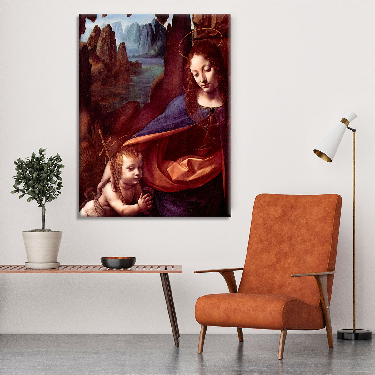 Madonna in the rock cave Detail by Da Vinci Canvas Print or Poster - Canvas Art Rocks - 6