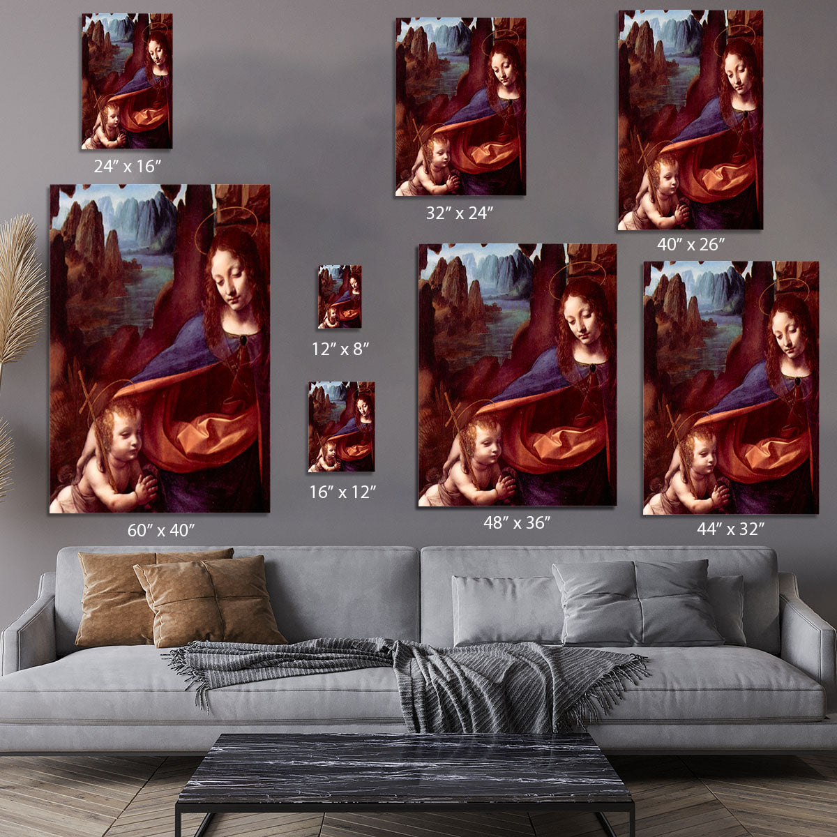 Madonna in the rock cave Detail by Da Vinci Canvas Print or Poster - Canvas Art Rocks - 7