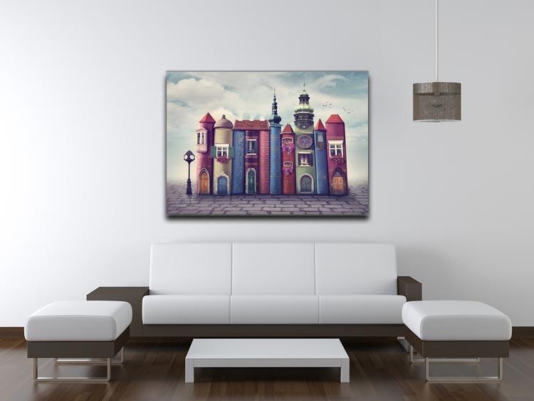 Magic city with old books Canvas Print or Poster - Canvas Art Rocks - 4