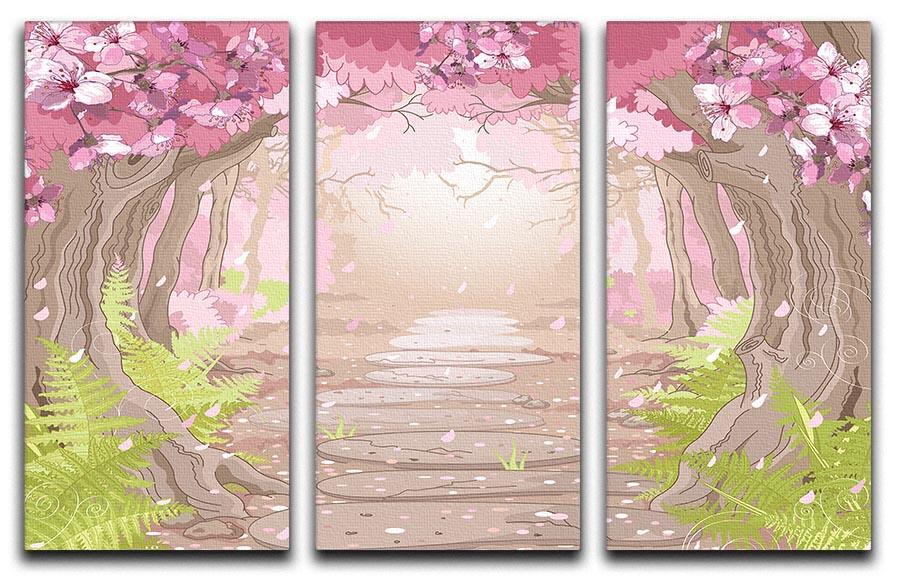 Magic spring forest 3 Split Panel Canvas Print - Canvas Art Rocks - 1