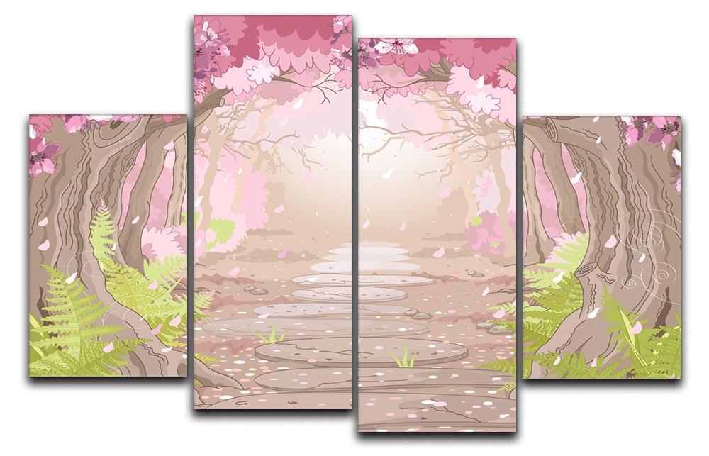 Magic spring forest 4 Split Panel Canvas  - Canvas Art Rocks - 1