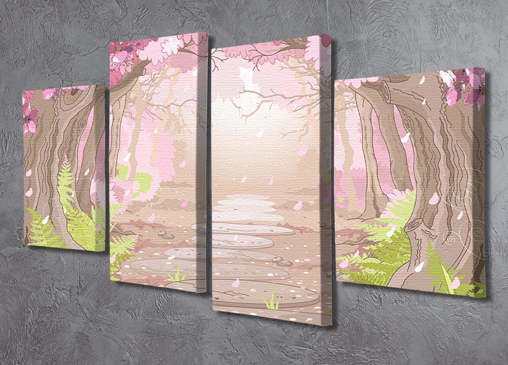 Magic spring forest 4 Split Panel Canvas - Canvas Art Rocks - 2