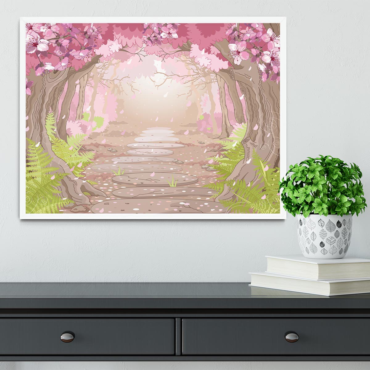 Magic spring forest Framed Print - Canvas Art Rocks -6