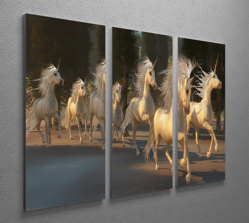 Magical Unicorn Forest 3 Split Panel Canvas Print - Canvas Art Rocks - 2