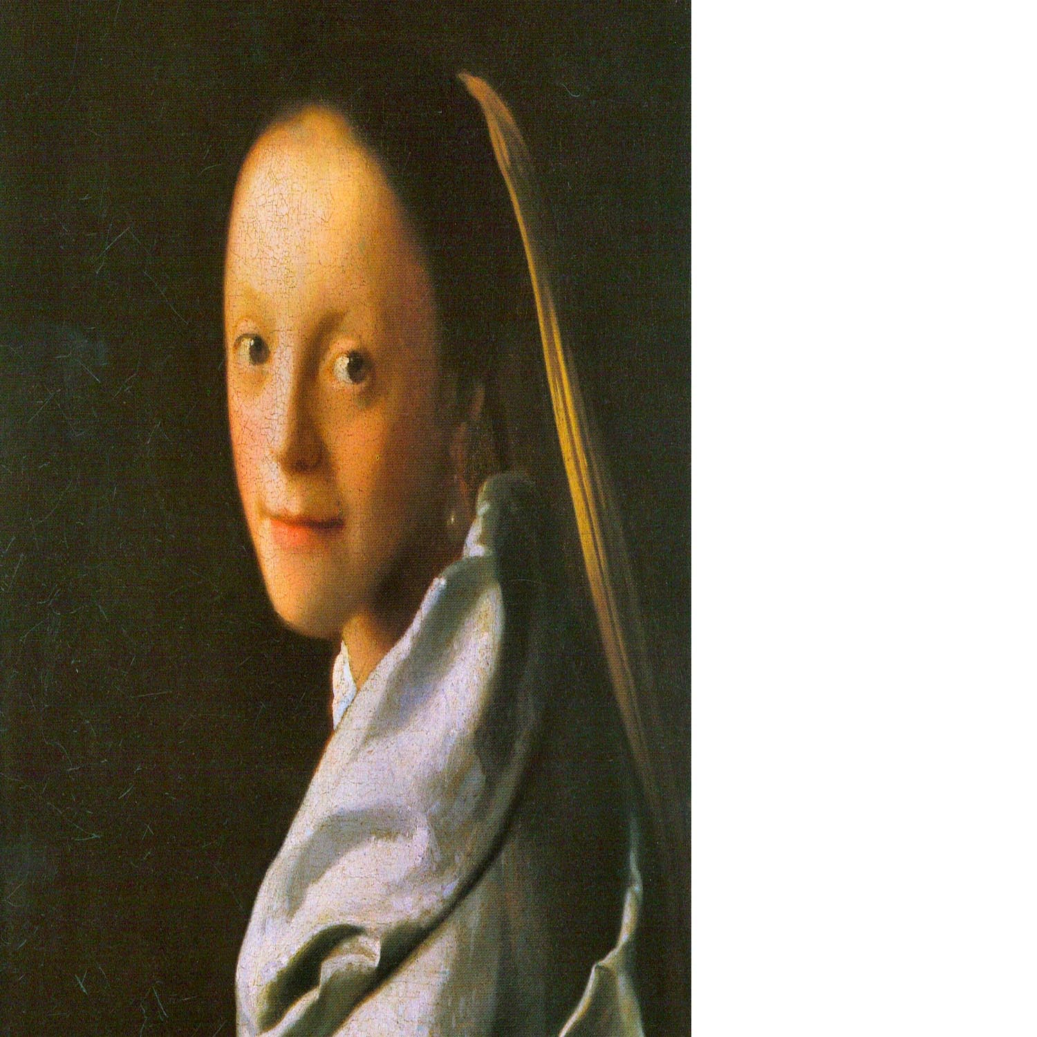 Maid by Vermeer Floating Framed Canvas