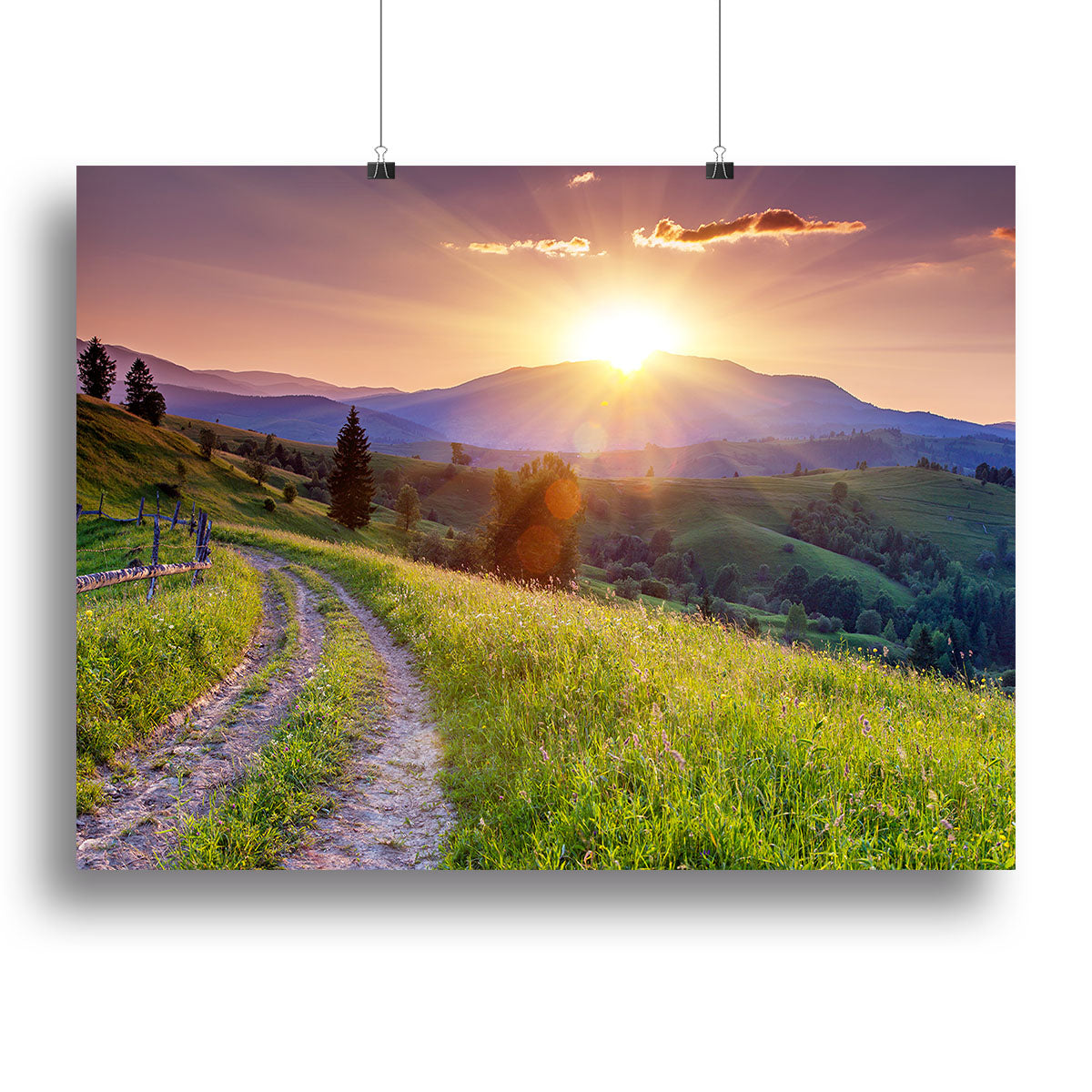 Majestic sunset in the mountains Canvas Print or Poster - Canvas Art Rocks - 2