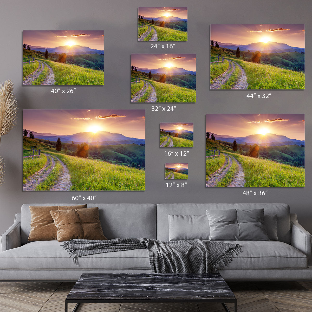 Majestic sunset in the mountains Canvas Print or Poster - Canvas Art Rocks - 7