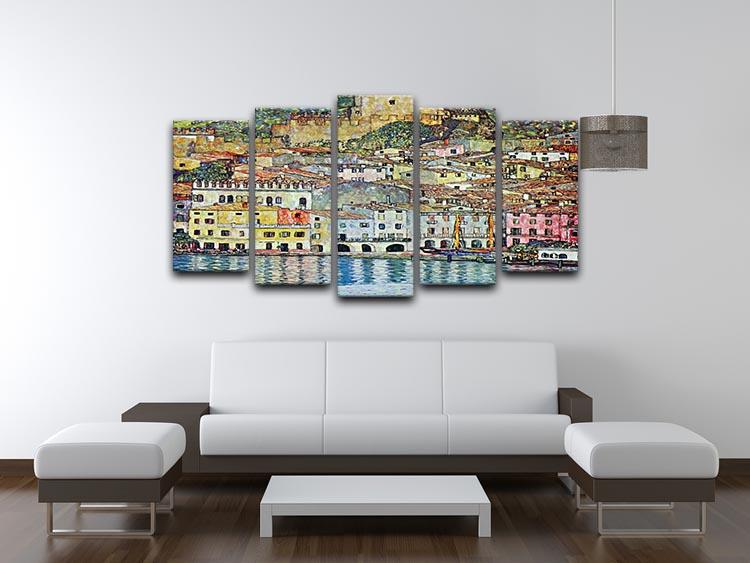 Malcena at the Gardasee by Klimt 5 Split Panel Canvas - Canvas Art Rocks - 3