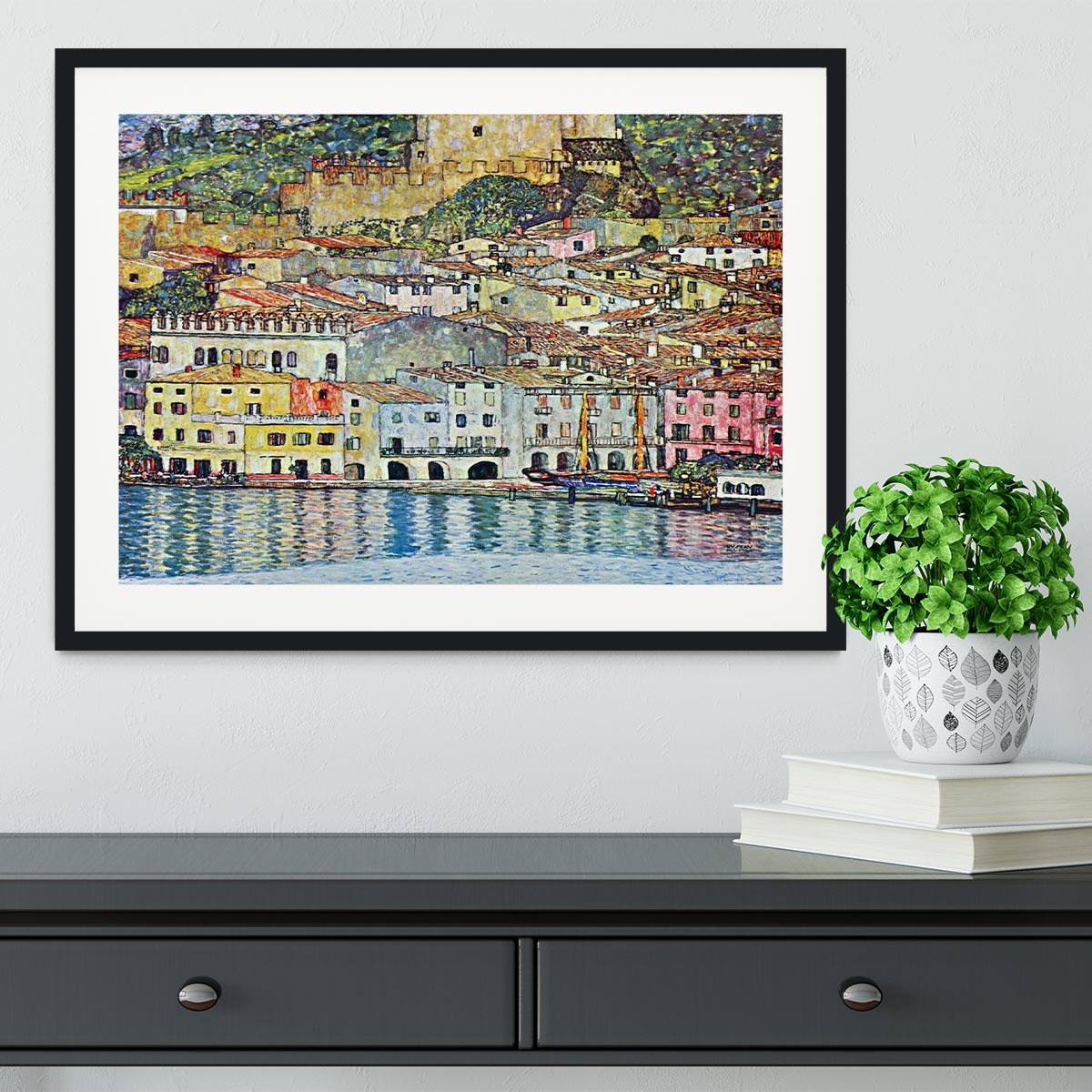 Malcena at the Gardasee by Klimt Framed Print - Canvas Art Rocks - 1