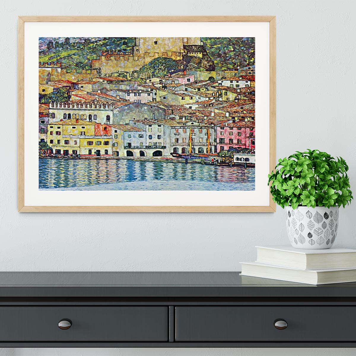 Malcena at the Gardasee by Klimt Framed Print - Canvas Art Rocks - 3