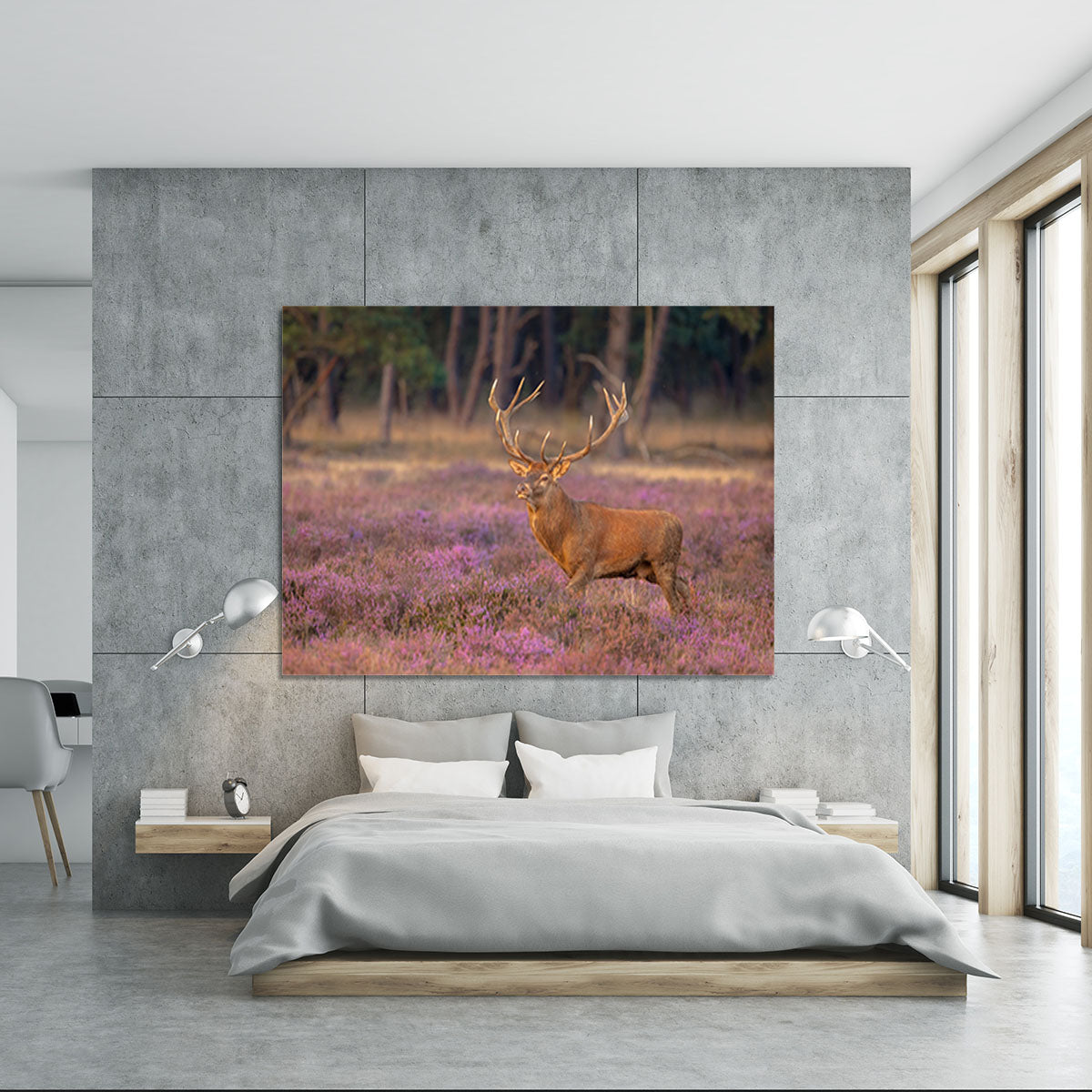 Male red deer Cervus elaphus with antlers during mating season Canvas Print or Poster - Canvas Art Rocks - 5