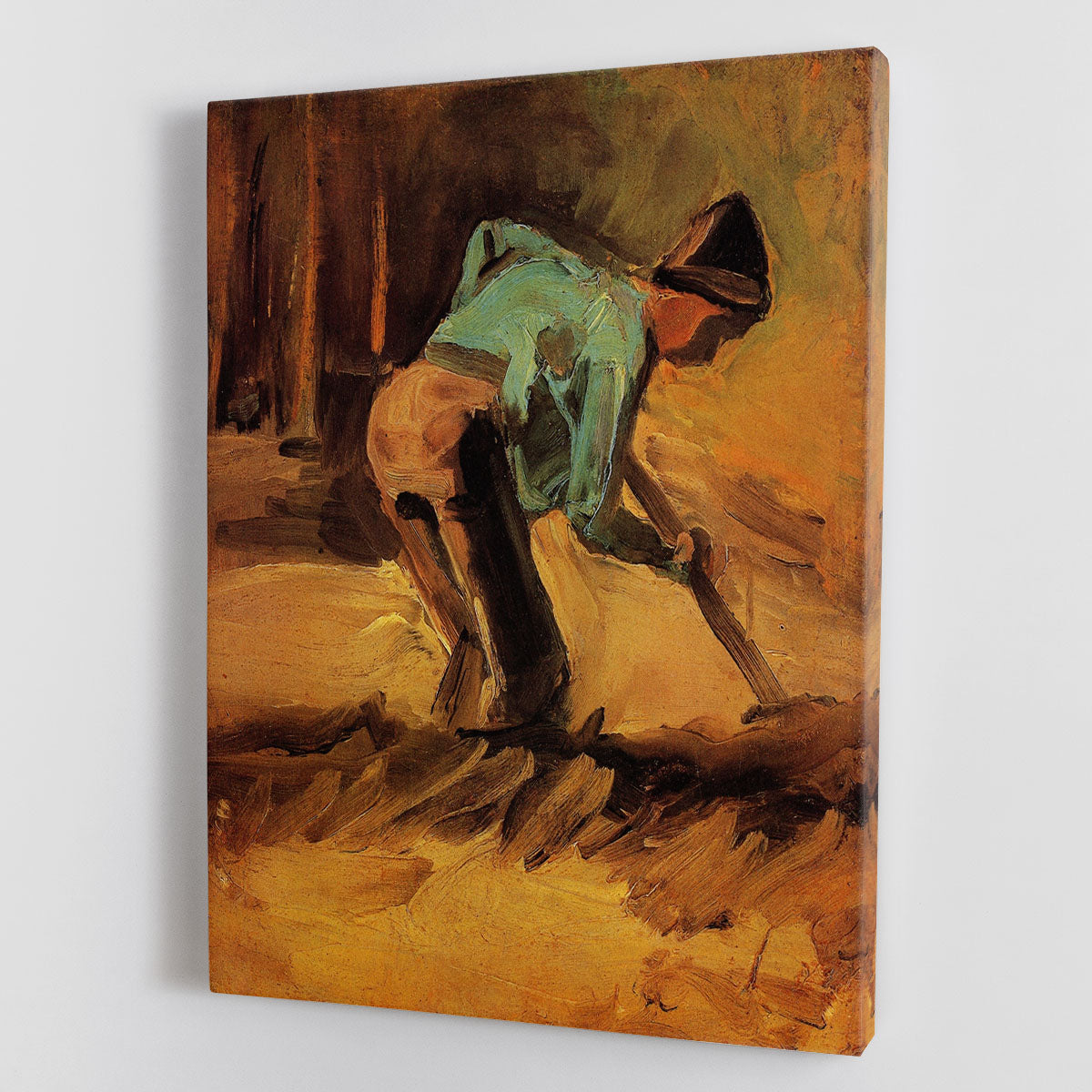 Man Stooping with Stick or Spade by Van Gogh Canvas Print or Poster - Canvas Art Rocks - 1