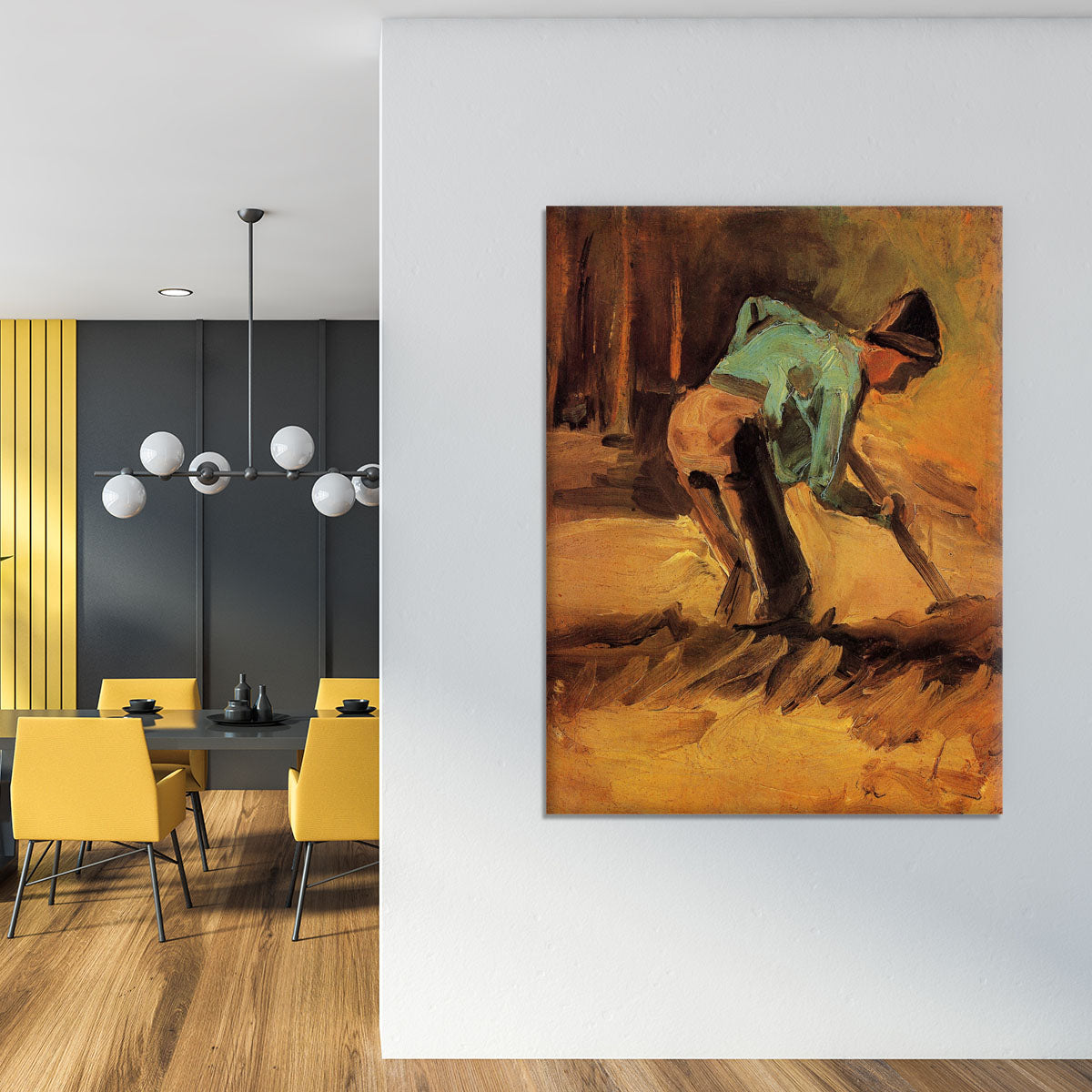Man Stooping with Stick or Spade by Van Gogh Canvas Print or Poster - Canvas Art Rocks - 4