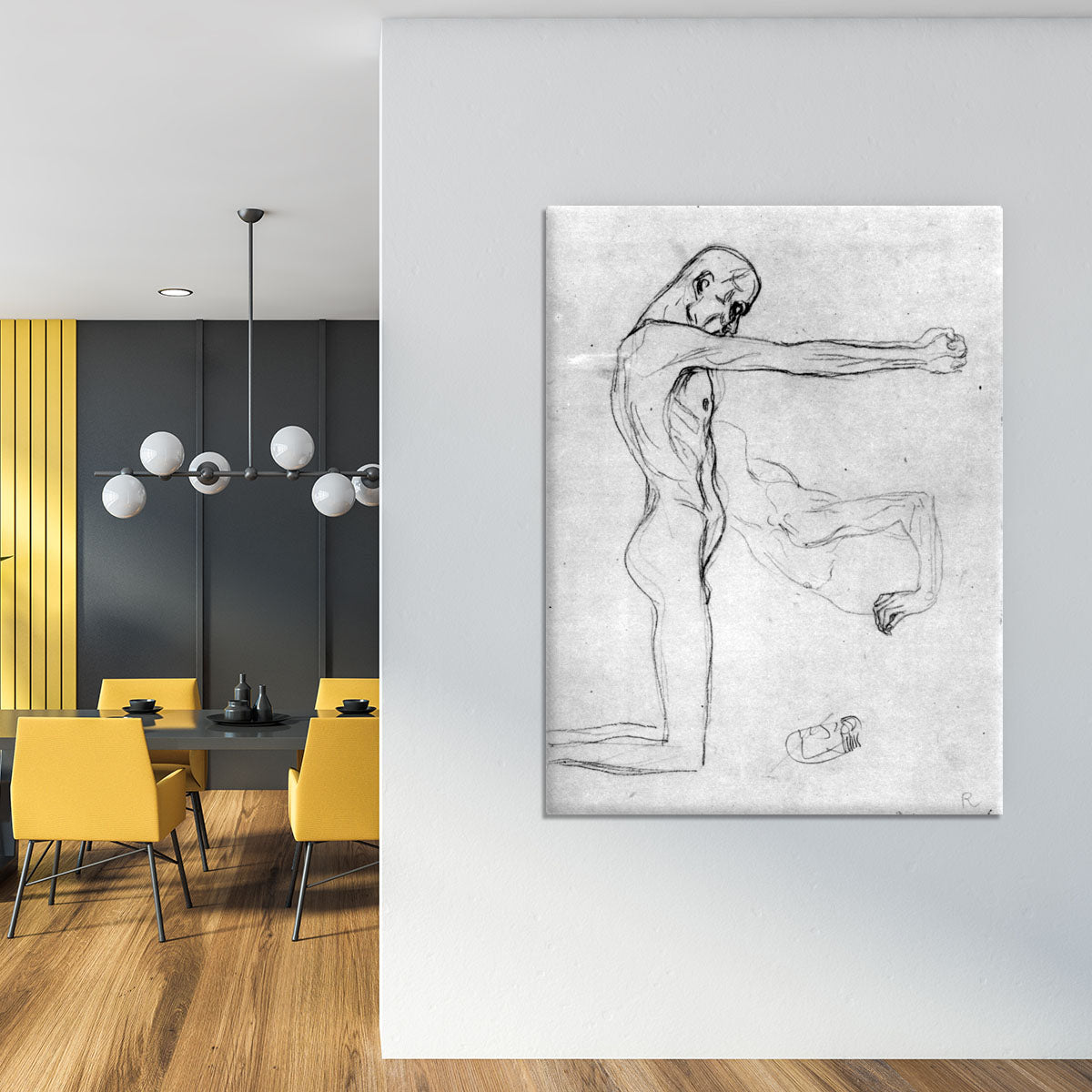Man with with outstretched arms by Klimt Canvas Print or Poster - Canvas Art Rocks - 4