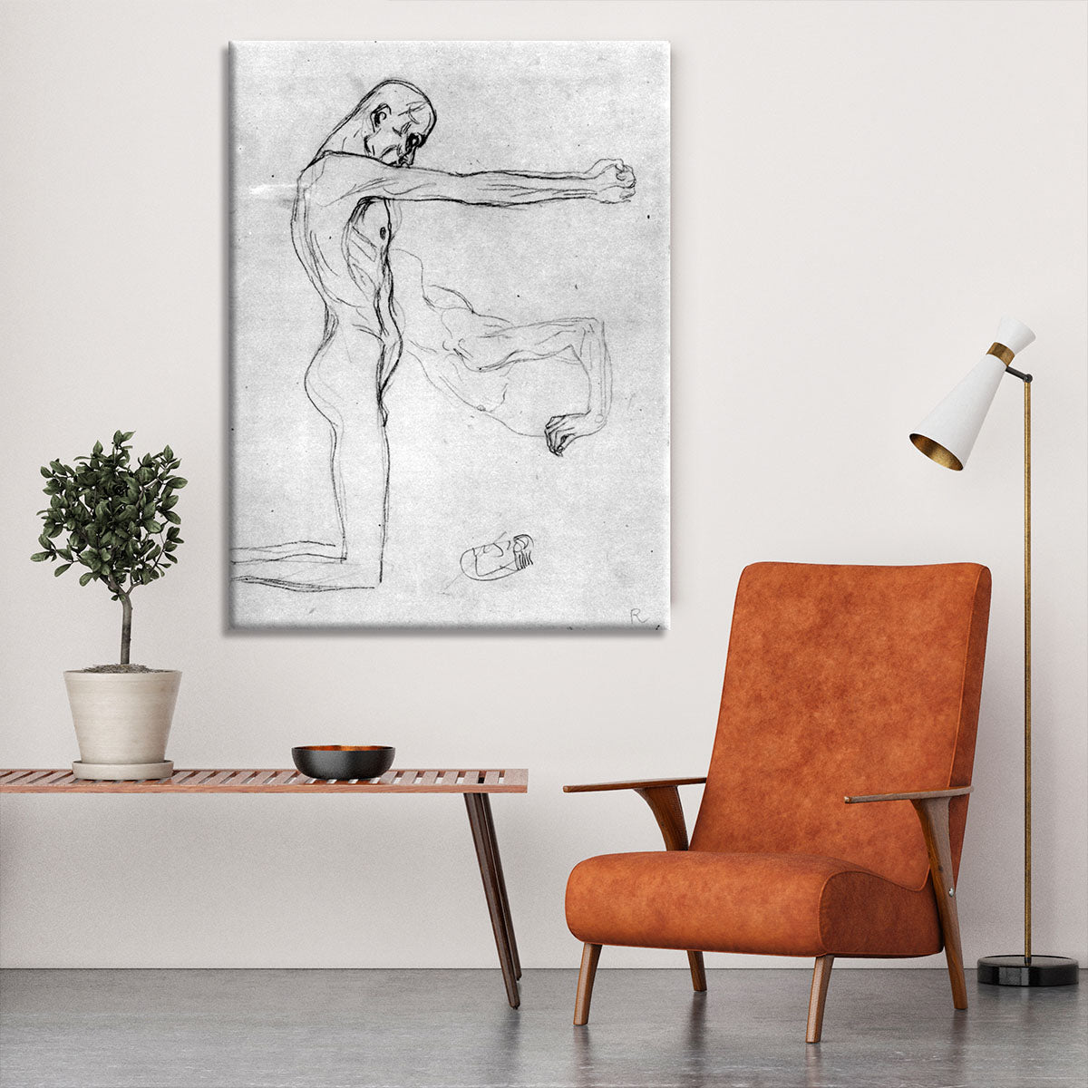 Man with with outstretched arms by Klimt Canvas Print or Poster - Canvas Art Rocks - 6