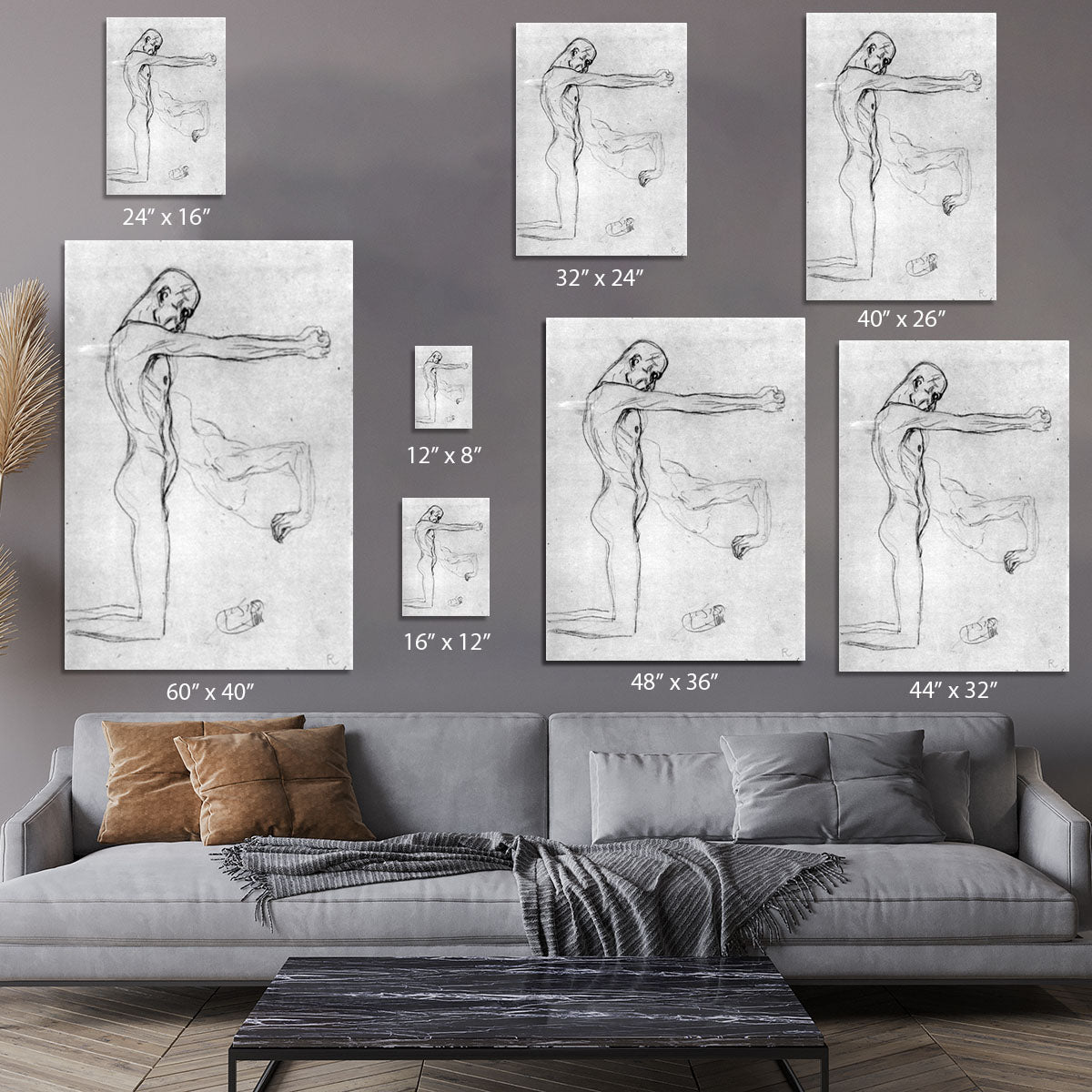 Man with with outstretched arms by Klimt Canvas Print or Poster - Canvas Art Rocks - 7