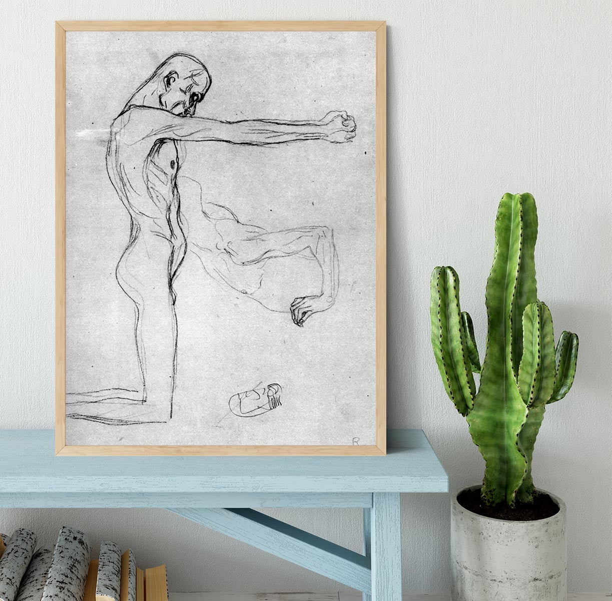 Man with with outstretched arms by Klimt Framed Print - Canvas Art Rocks - 4