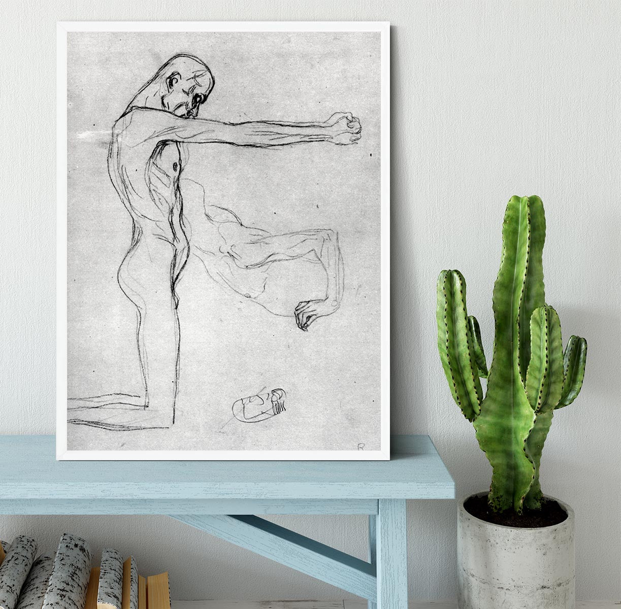 Man with with outstretched arms by Klimt Framed Print - Canvas Art Rocks -6