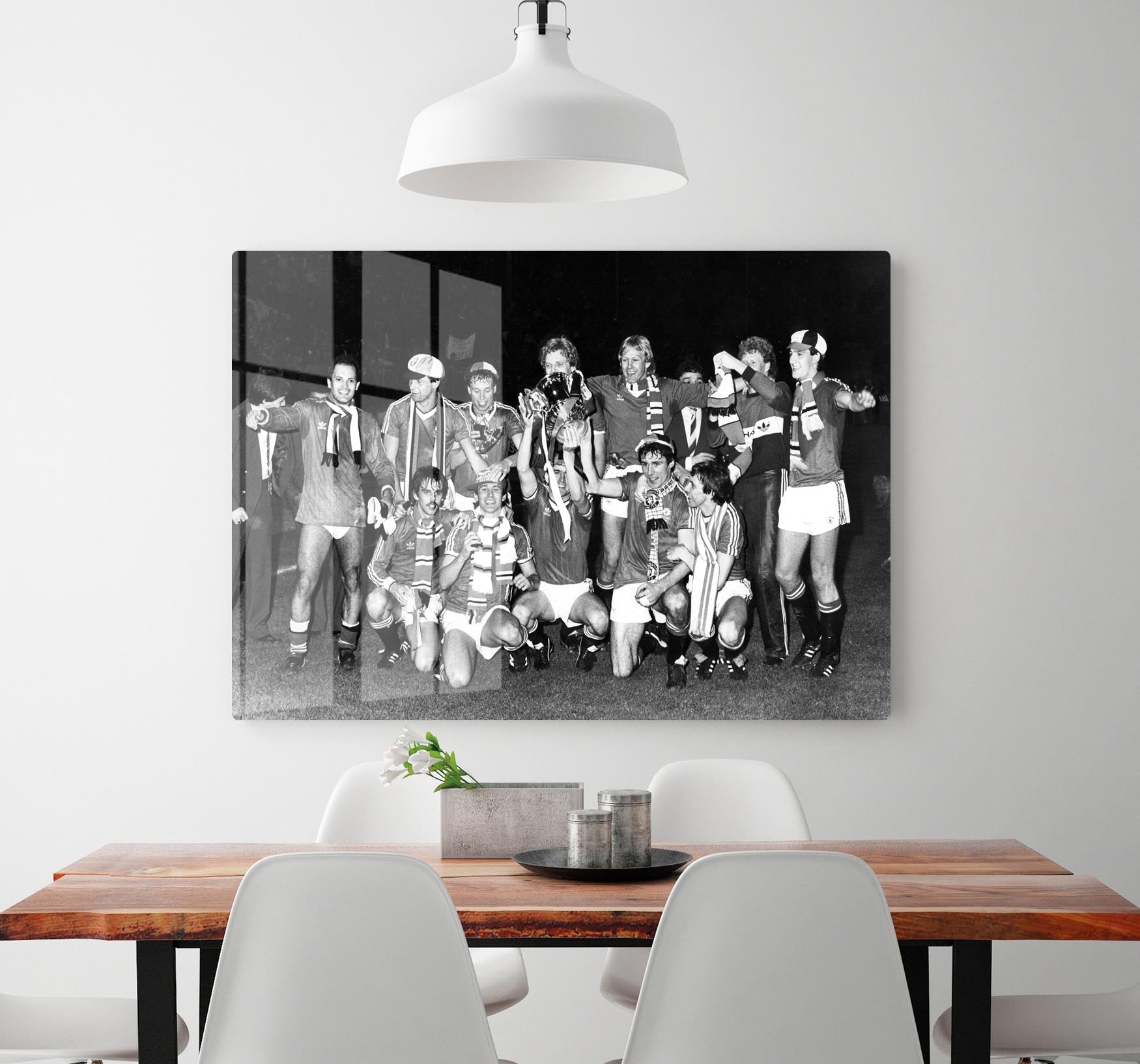 Manchester Utd Players With FA Cup 1983 Acrylic Block - Canvas Art Rocks - 2