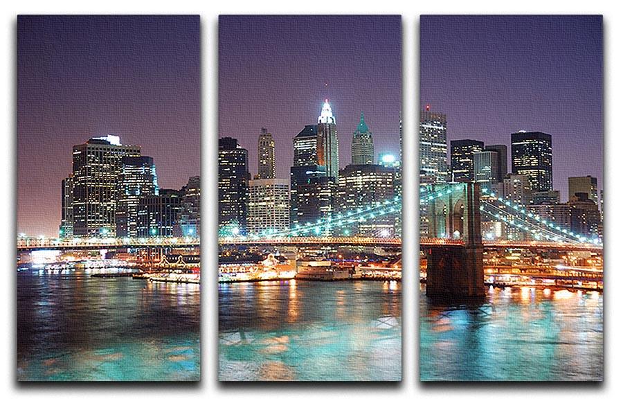 Manhattan skyline with skyscrapers over Hudson River 3 Split Panel Canvas Print - Canvas Art Rocks - 1