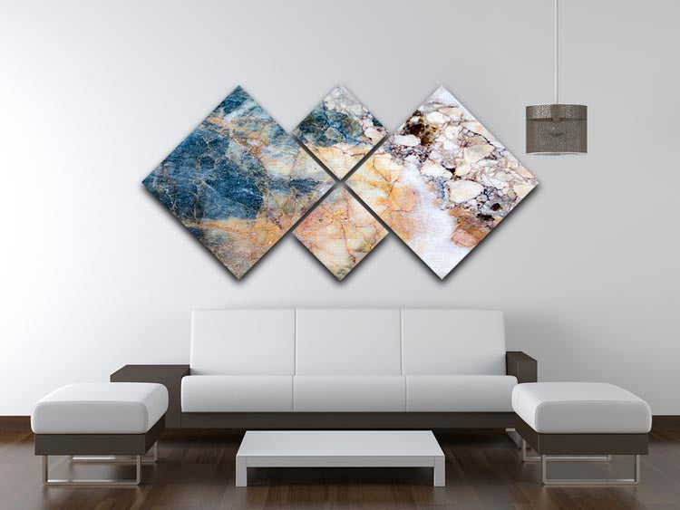 Marble patterned texture 4 Square Multi Panel Canvas - Canvas Art Rocks - 3