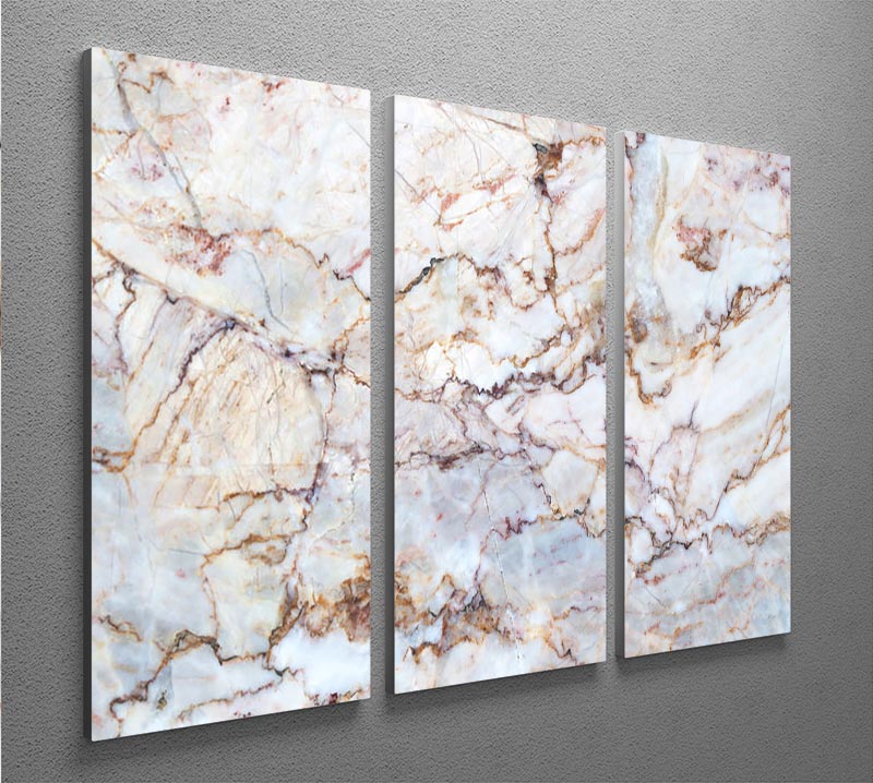 Marble with Brown Veins 3 Split Panel Canvas Print - Canvas Art Rocks - 2
