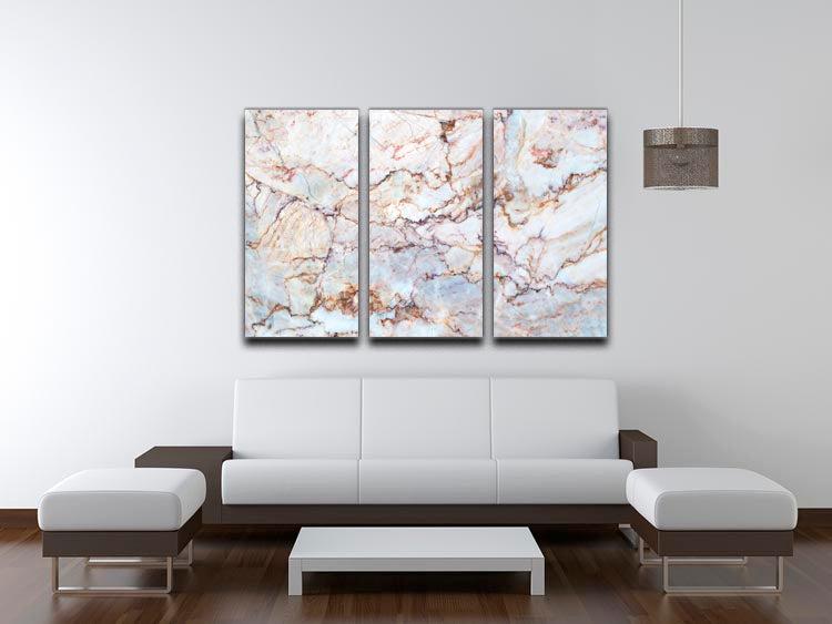 Marble with Brown Veins 3 Split Panel Canvas Print - Canvas Art Rocks - 3