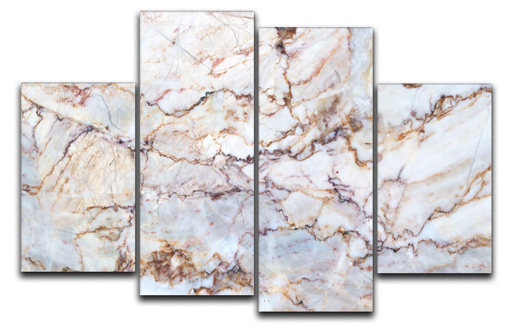 Marble with Brown Veins 4 Split Panel Canvas - Canvas Art Rocks - 1