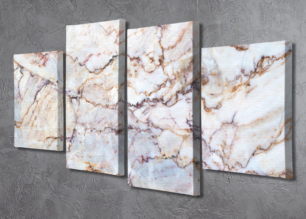 Marble with Brown Veins 4 Split Panel Canvas - Canvas Art Rocks - 2