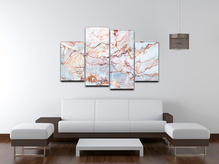 Marble with Brown Veins 4 Split Panel Canvas - Canvas Art Rocks - 3