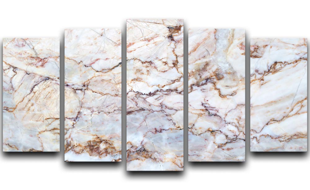 Marble with Brown Veins 5 Split Panel Canvas - Canvas Art Rocks - 1