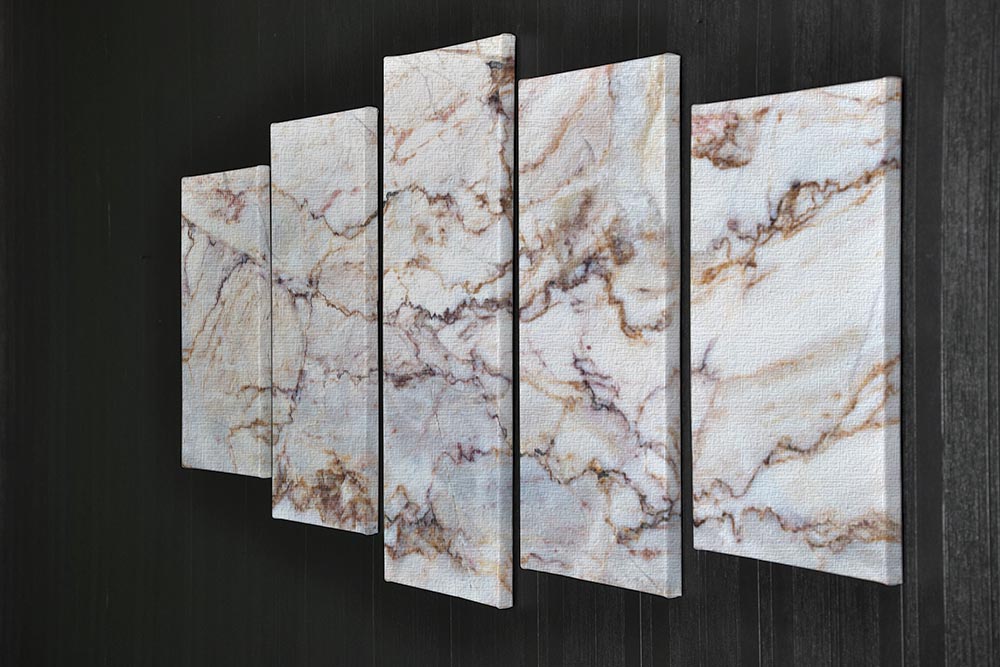 Marble with Brown Veins 5 Split Panel Canvas - Canvas Art Rocks - 2