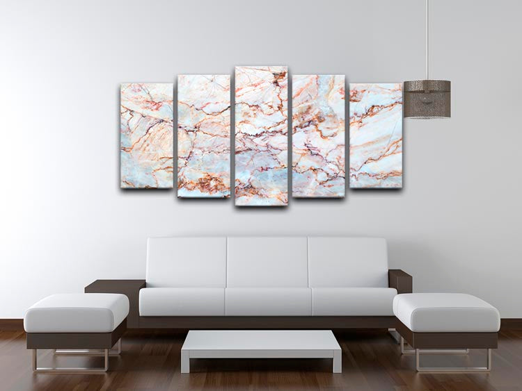 Marble with Brown Veins 5 Split Panel Canvas - Canvas Art Rocks - 3