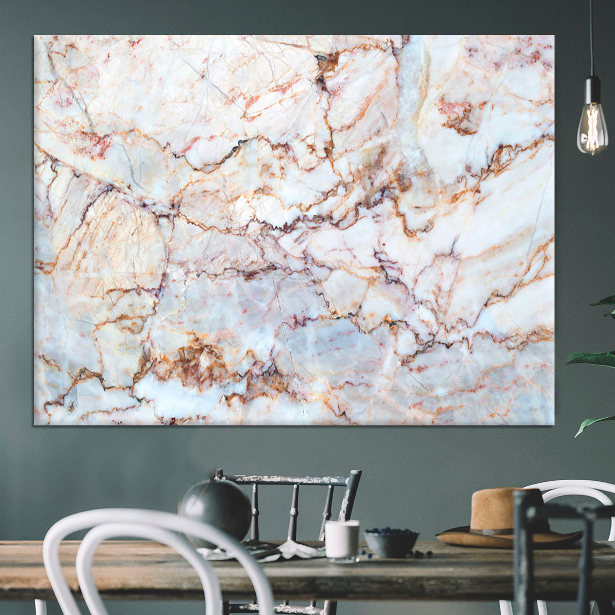 Marble with Brown Veins Canvas Print or Poster - Canvas Art Rocks - 3