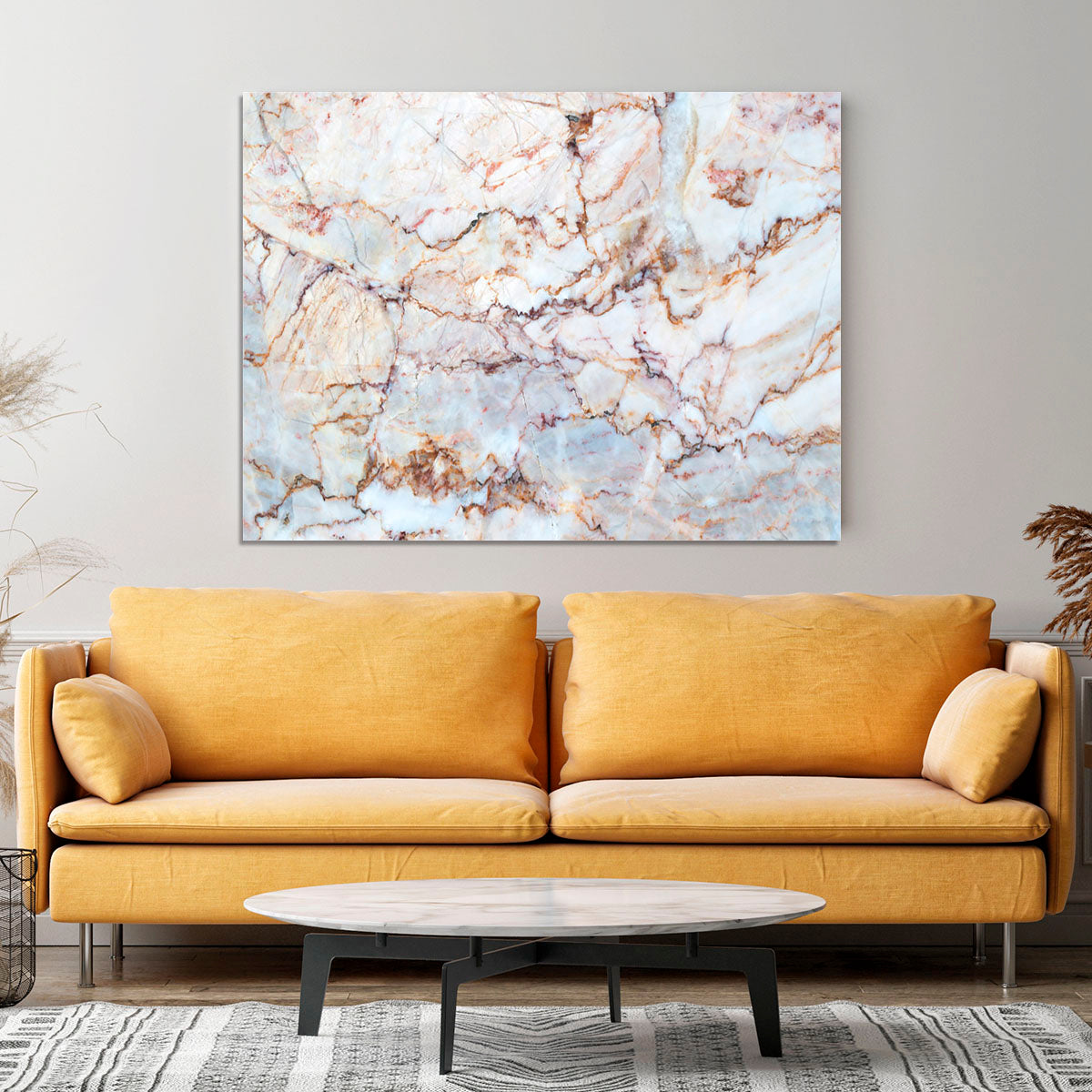 Marble with Brown Veins Canvas Print or Poster - Canvas Art Rocks - 4