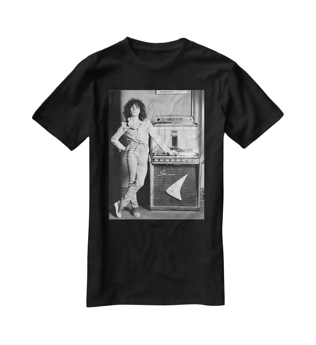 Marc Bolan at jukebox T-Shirt - Canvas Art Rocks - 1