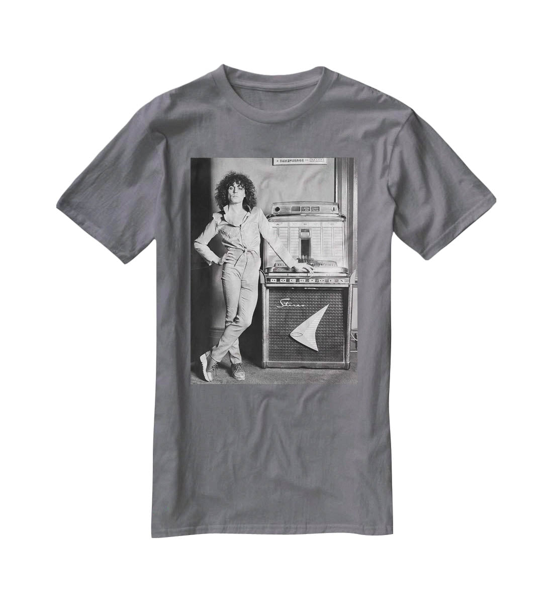 Marc Bolan at jukebox T-Shirt - Canvas Art Rocks - 3