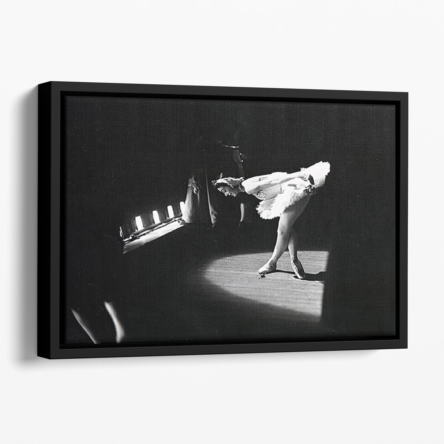 Margot Fonteyn takes a curtain call Floating Framed Canvas - Canvas Art Rocks - 1