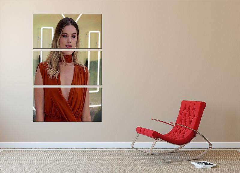 Margot Robbie Once Upon A Time In Hollywood Premiere London 3 Split Panel Canvas Print - Canvas Art Rocks - 2