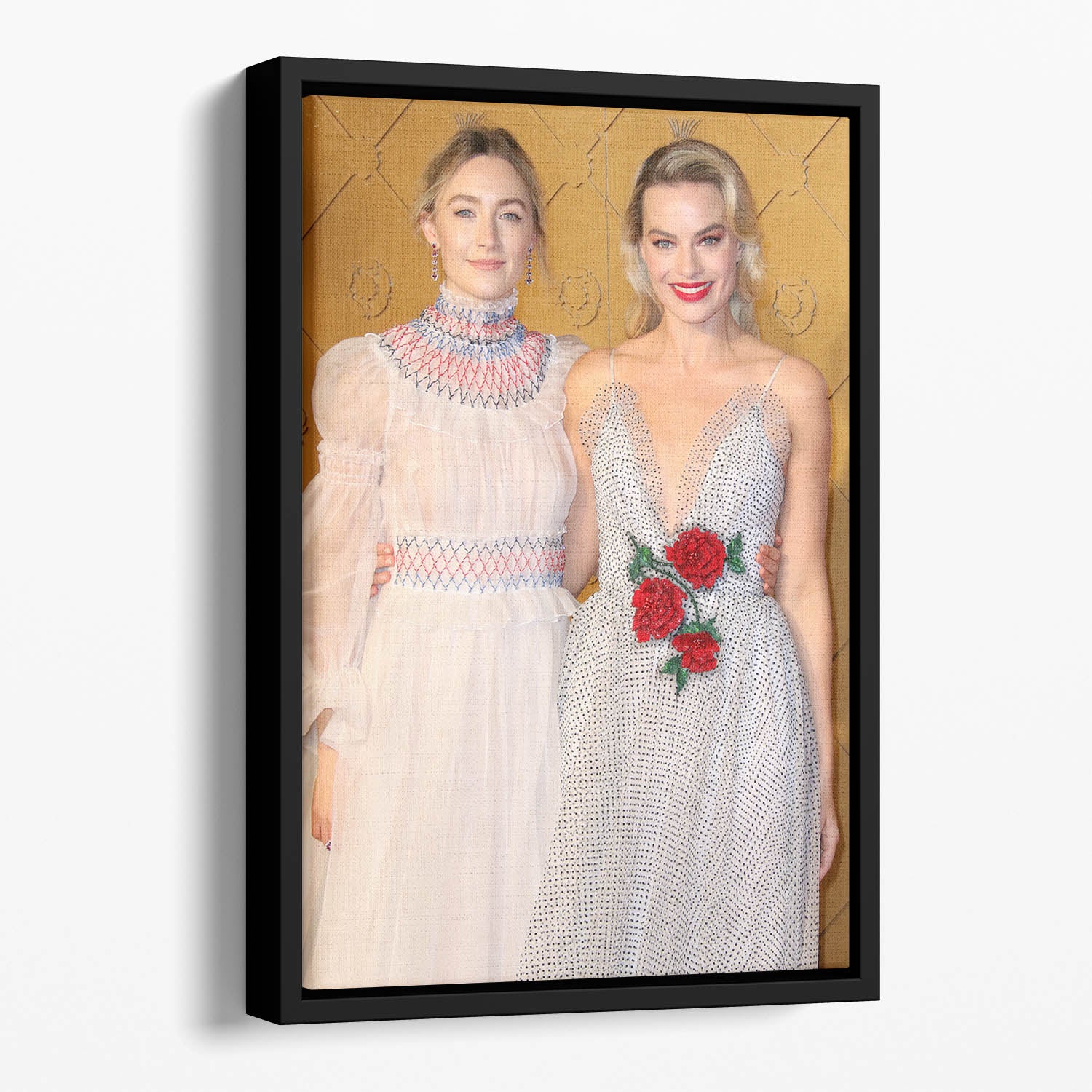 Margot Robbie and Saoirse Ronan Floating Framed Canvas