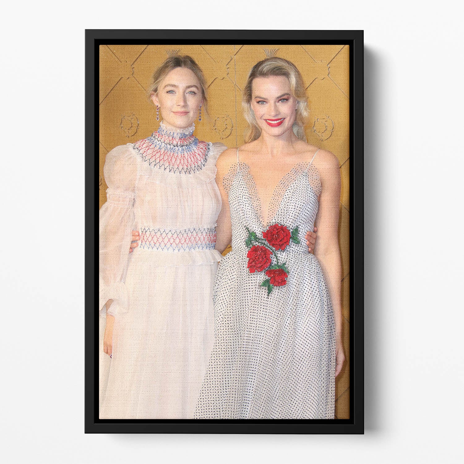 Margot Robbie and Saoirse Ronan Floating Framed Canvas
