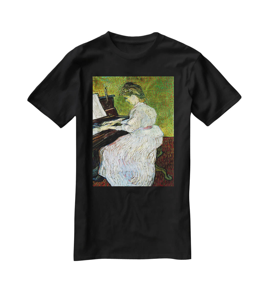 Marguerite Gachet at the Piano by Van Gogh T-Shirt - Canvas Art Rocks - 1