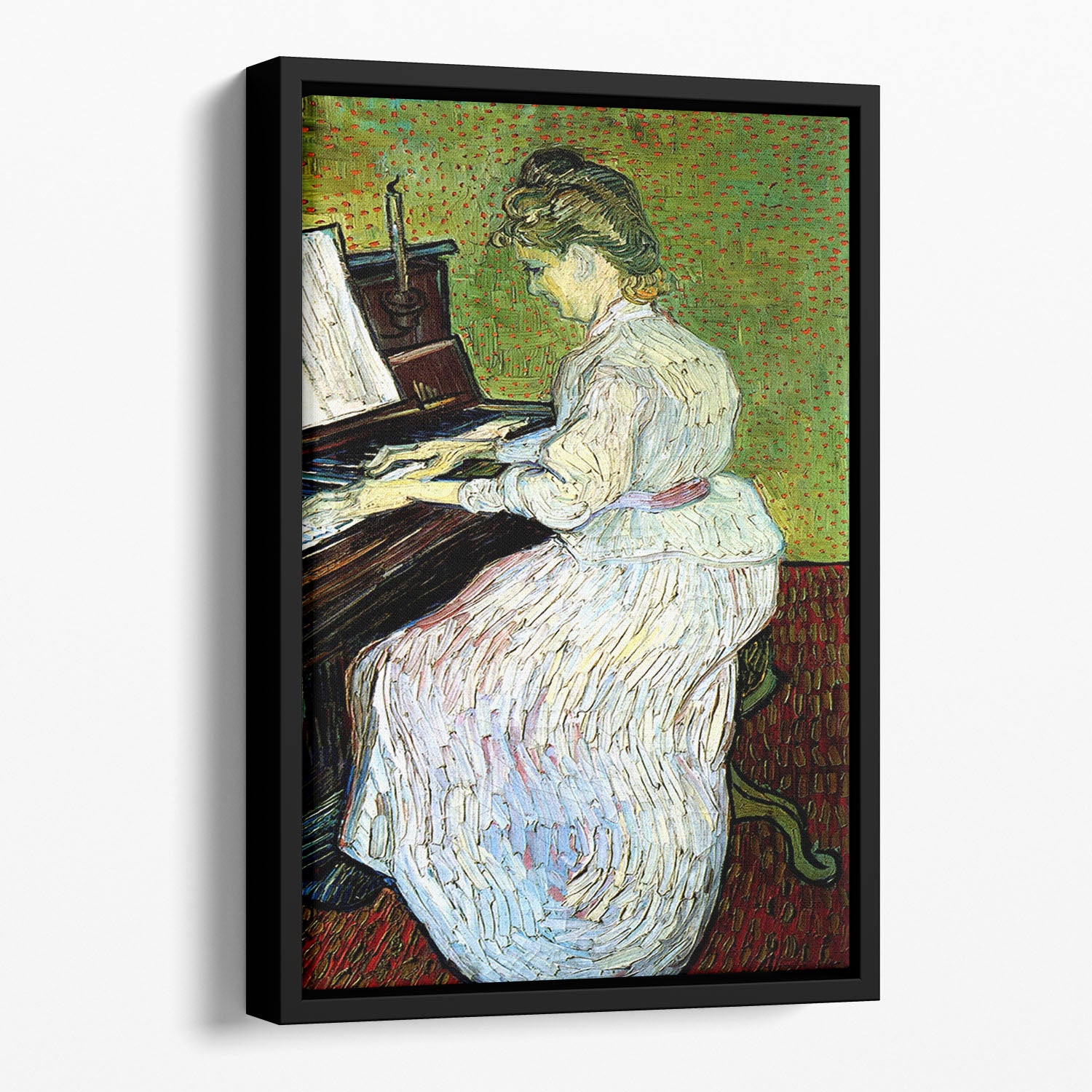 Marguerite Gachet at the Piano by Van Gogh Floating Framed Canvas