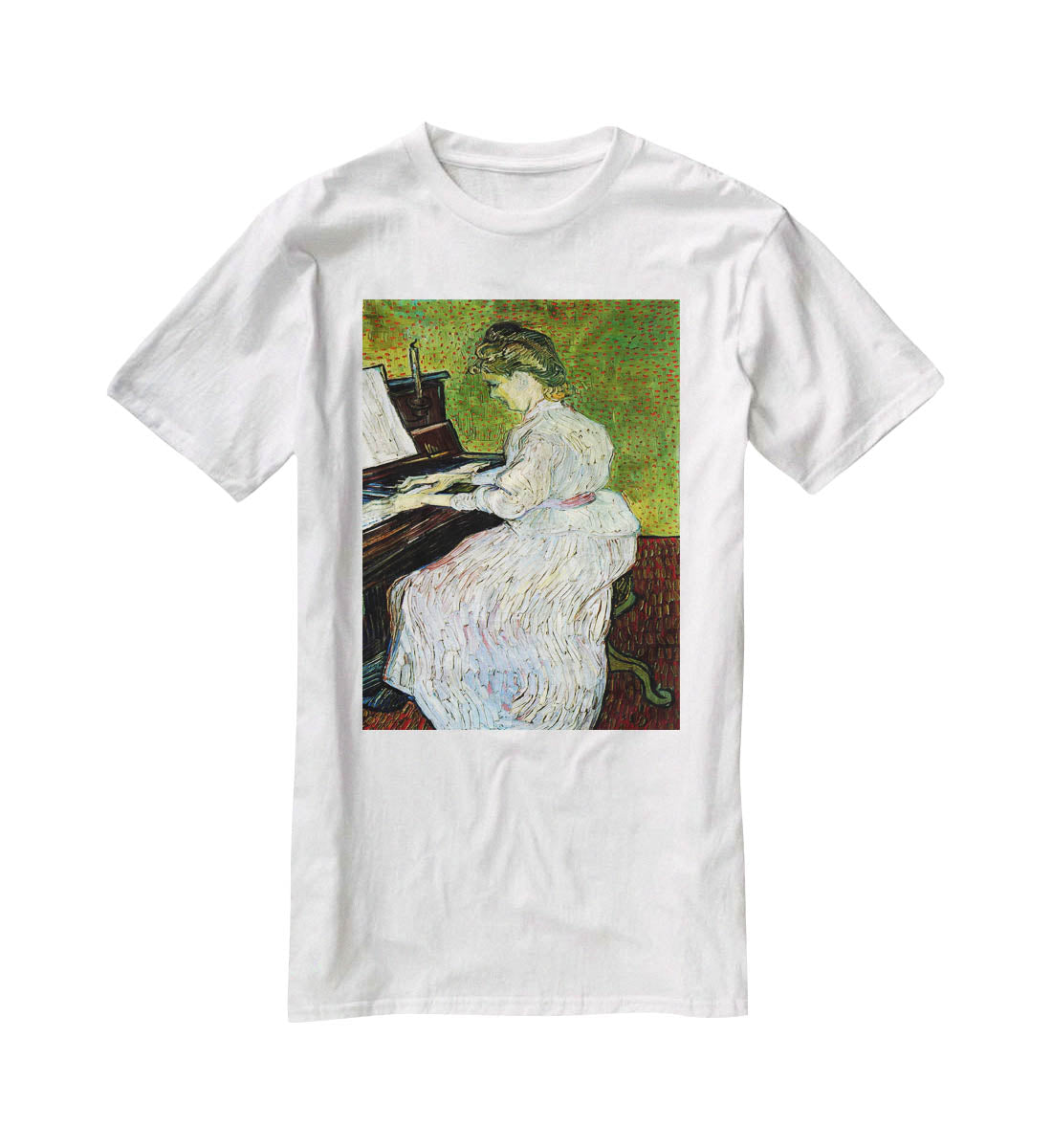 Marguerite Gachet at the Piano by Van Gogh T-Shirt - Canvas Art Rocks - 5
