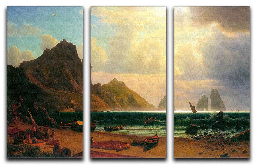 Marina Piccola Capri by Bierstadt 3 Split Panel Canvas Print - Canvas Art Rocks - 1