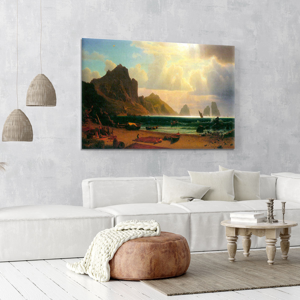 Marina Piccola Capri by Bierstadt Canvas Print or Poster - Canvas Art Rocks - 6