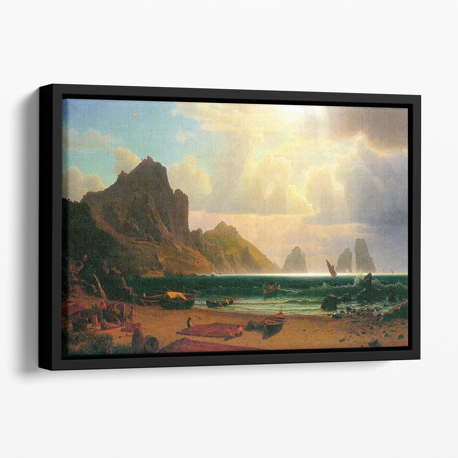 Marina Piccola Capri by Bierstadt Floating Framed Canvas - Canvas Art Rocks - 1