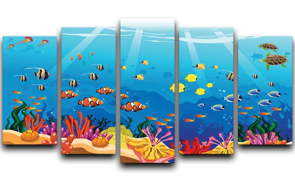 Marine underwater scene 5 Split Panel Canvas  - Canvas Art Rocks - 1