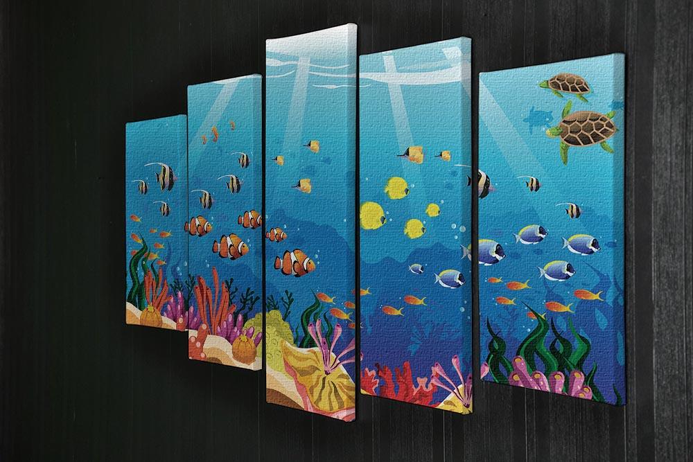 Marine underwater scene 5 Split Panel Canvas  - Canvas Art Rocks - 2